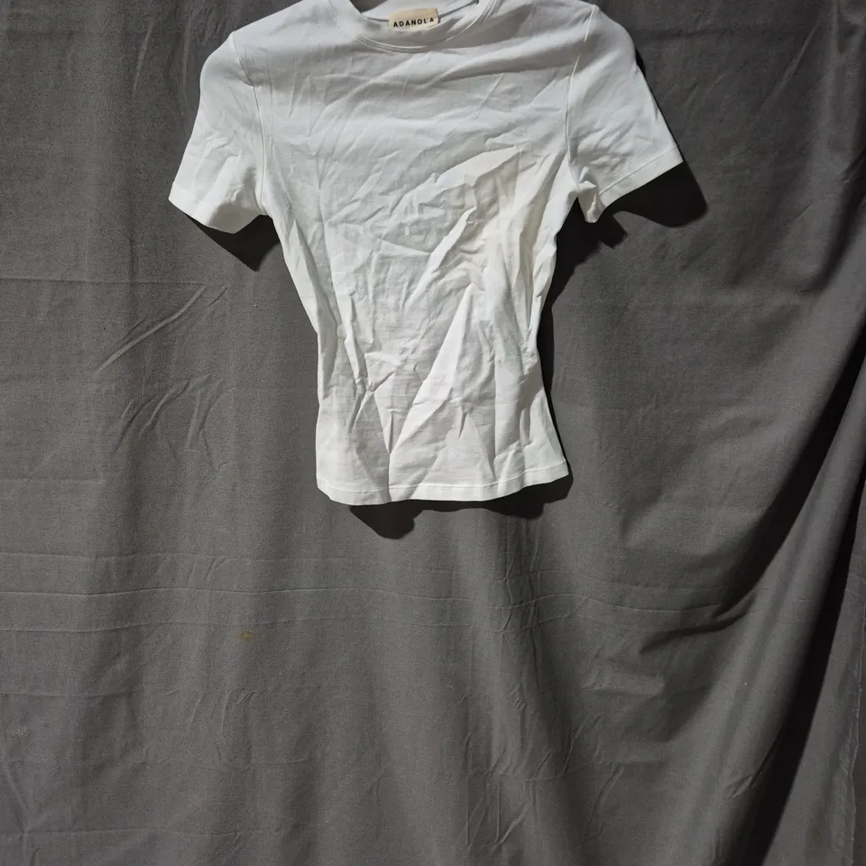 ADANOLA COTTON SHORT SLEEVE TOP – WHITE, UK XXS (XXS)