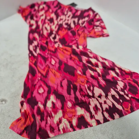 JD WILLIAMS WOMEN'S DRESS – PINK & PURPLE FLORAL, UK SIZE 14