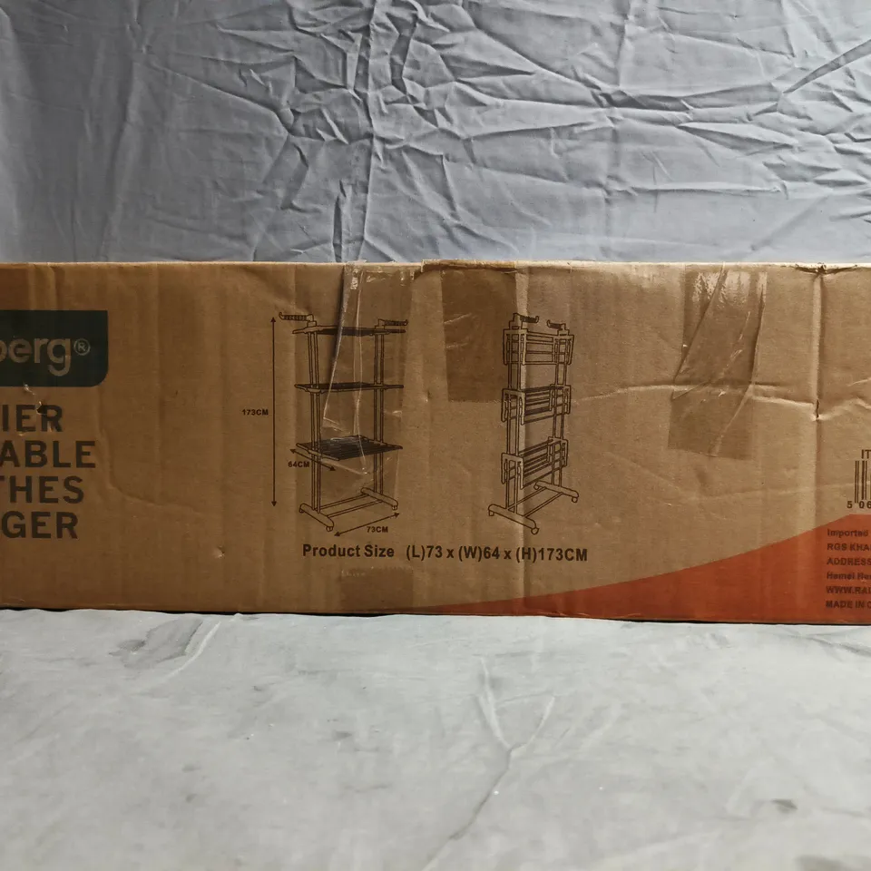 BOXED RAINBERG 4-TIER FOLDABLE CLOTHES HANGER
