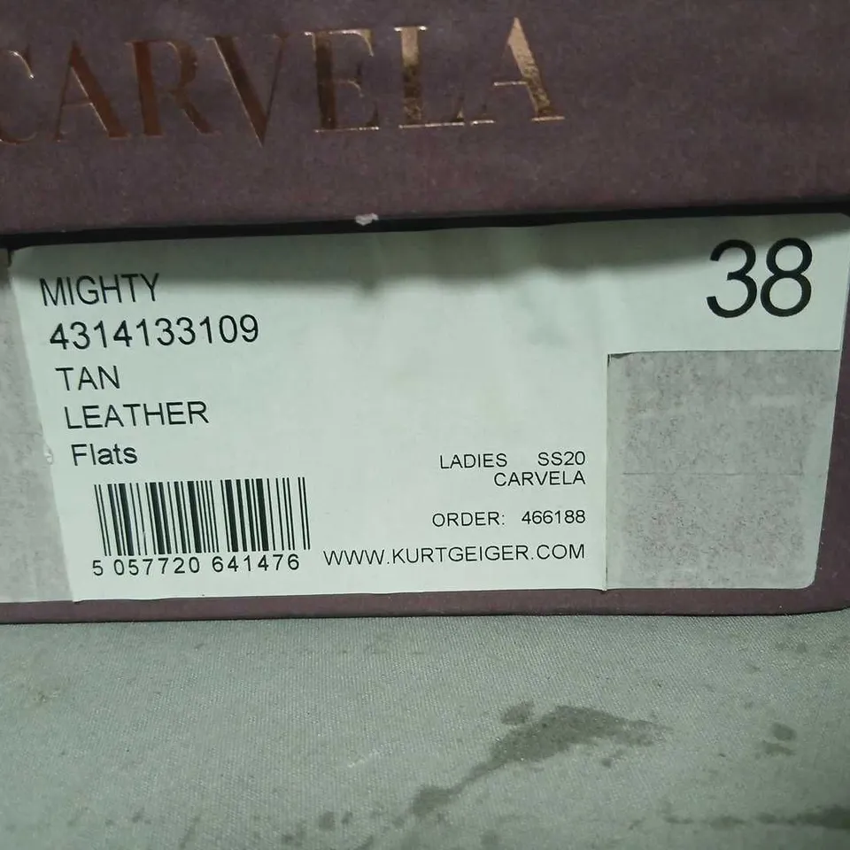 CARVELA MIGHTY TAN LEATHER FLATS (EU 38) LADIES UK 5.5 