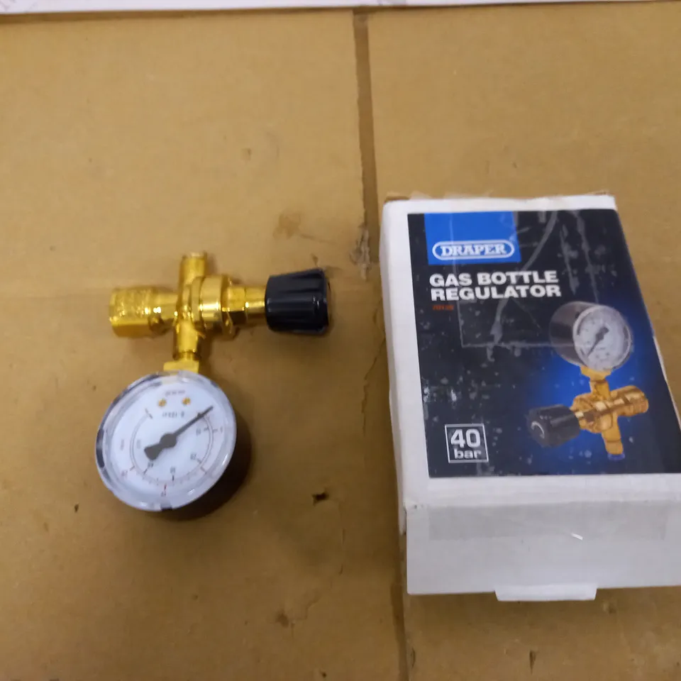 DRAPER 70135 MIG MINI GAS BOTTLE REGULATOR WITH GAUGE, 130 BAR, DISPOSABLE CYLINDER, WELDING