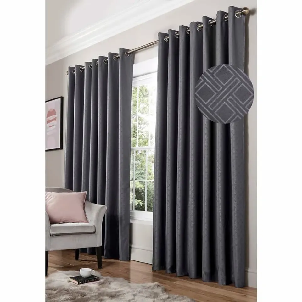 ANNAROS BERTRAM EYELET ROOM DARKENING THERMAL CURTAINS 