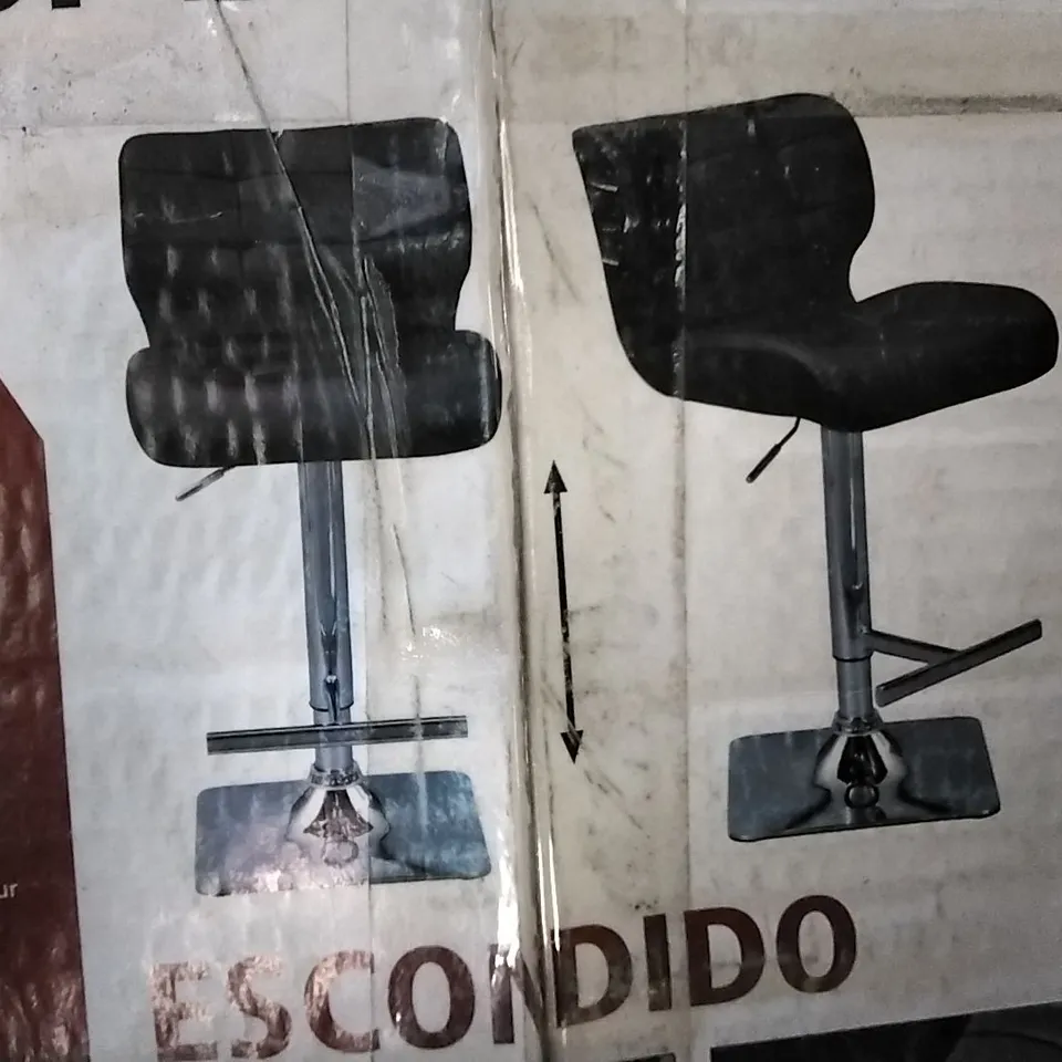 BOXED ESCONDIDO BAR STOOL IN BLACK / CHROME , X2 PCS 