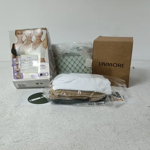 BOX OF APPROXIMATELY 12 ASSORTED ITEMS TO INCLUDE 3 PACK PUSH UP BRA LARGE, HAND BAG ETC