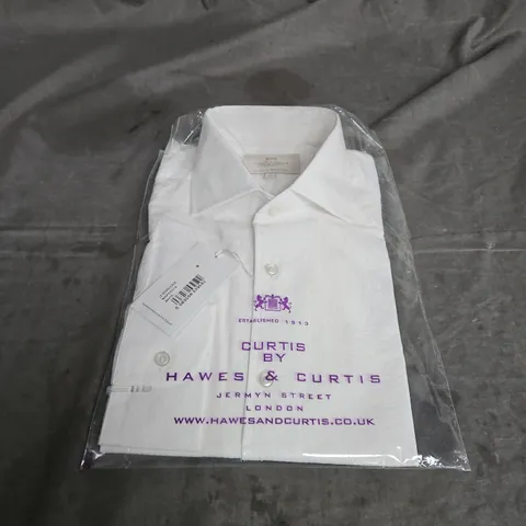 HAWES & CURTIS LONG SLEEEVE SEERSUCKER SHIRT IN WHTE SIZE M