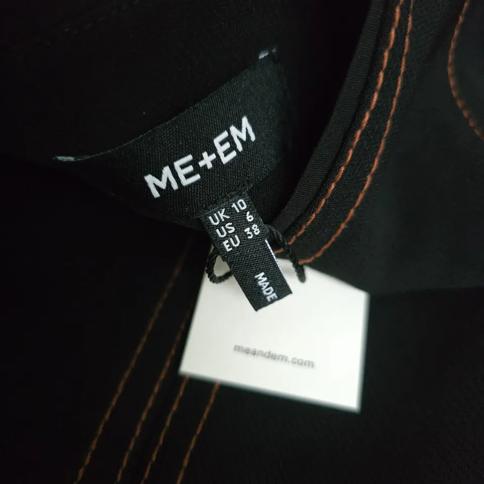 ME+EM BLACK DRESS WITH ORANGE TOPSTITCHING – WOMEN'S UK 10 (EU 38)
