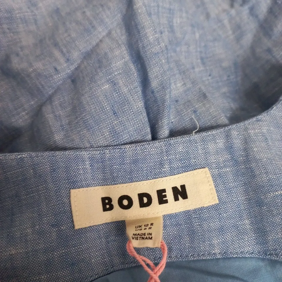 BODEN WOMEN’S BUTTON-FRONT CHAMBRAY DRESS, UK 12R