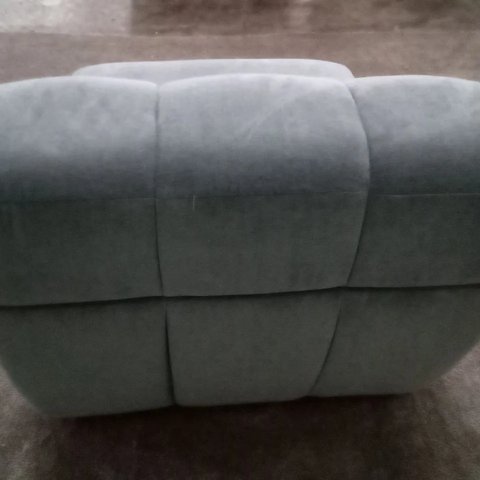 QUALITY DESIGNER ARMLESS CHAIR - LIGHT BLUE FABRIC 