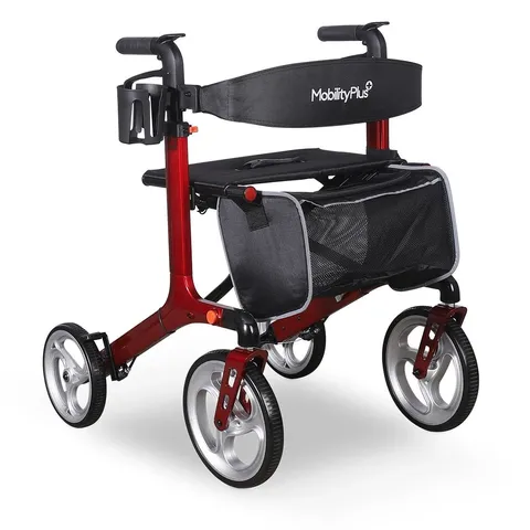 BOXED MOBILITYPLUS+ DELUXE 2.0 ULTRA-LIGHT FOLDING ROLLATOR WITH SEAT