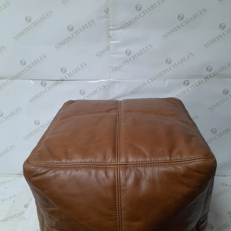 ICON FOOTSTOOL POUFFE IN TAN 
