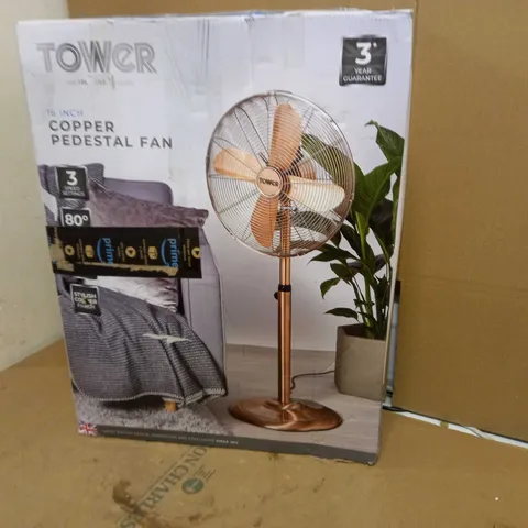 TOWER COPPERT METAL PEDESTAL FAN