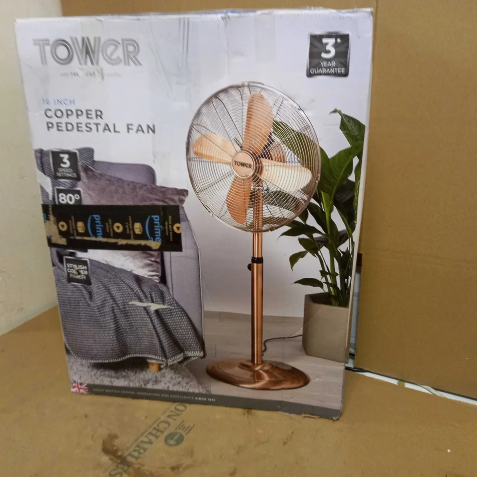 TOWER COPPERT METAL PEDESTAL FAN 