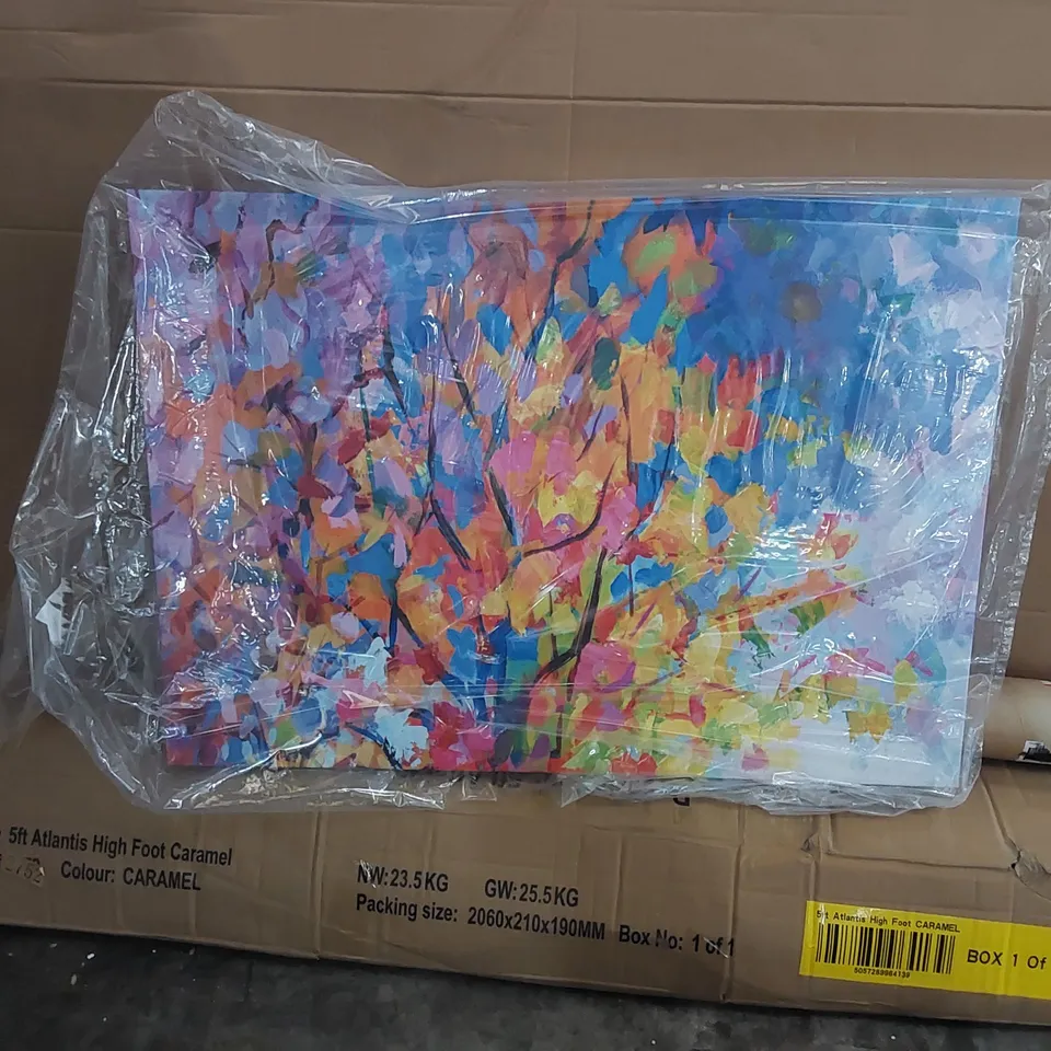 BOXED COLOURFUL ABSTRACT TREE - WRAPPED CANVAS