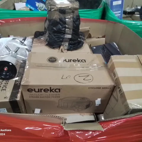 PALLET CONTAINING VARIOUS ASSORTED ITEMS TO INCLUDE: VACUUM CLEANER, OFFICE STOOLS, AIR FRYER ETC.