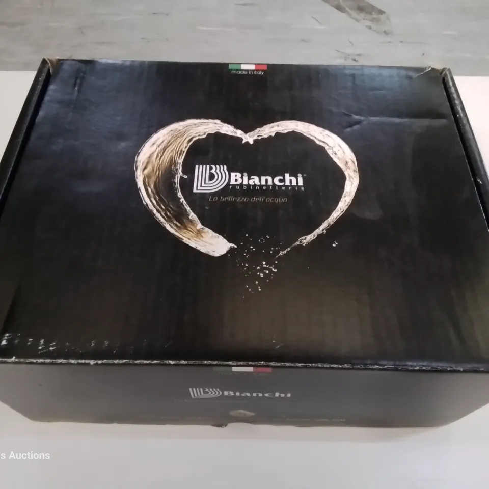 BOXED  BIANCHI BOHEME STONE CHROME SINGLE HOLE WASH BASIN MIXER WITH AUTO POP UP WASTE
