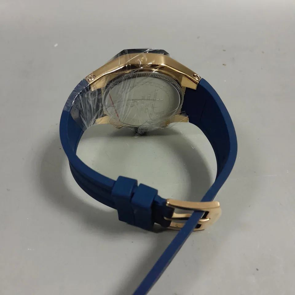 RUCKSTUHL BASEL MEN'S CHRONOGRAPH WATCH R500 WITH BLUE RUBBER STRAP