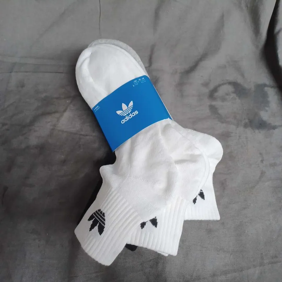 ADIDAS 1/4 SOCKS 6PACK IN MULTI SIZE 8.5-10