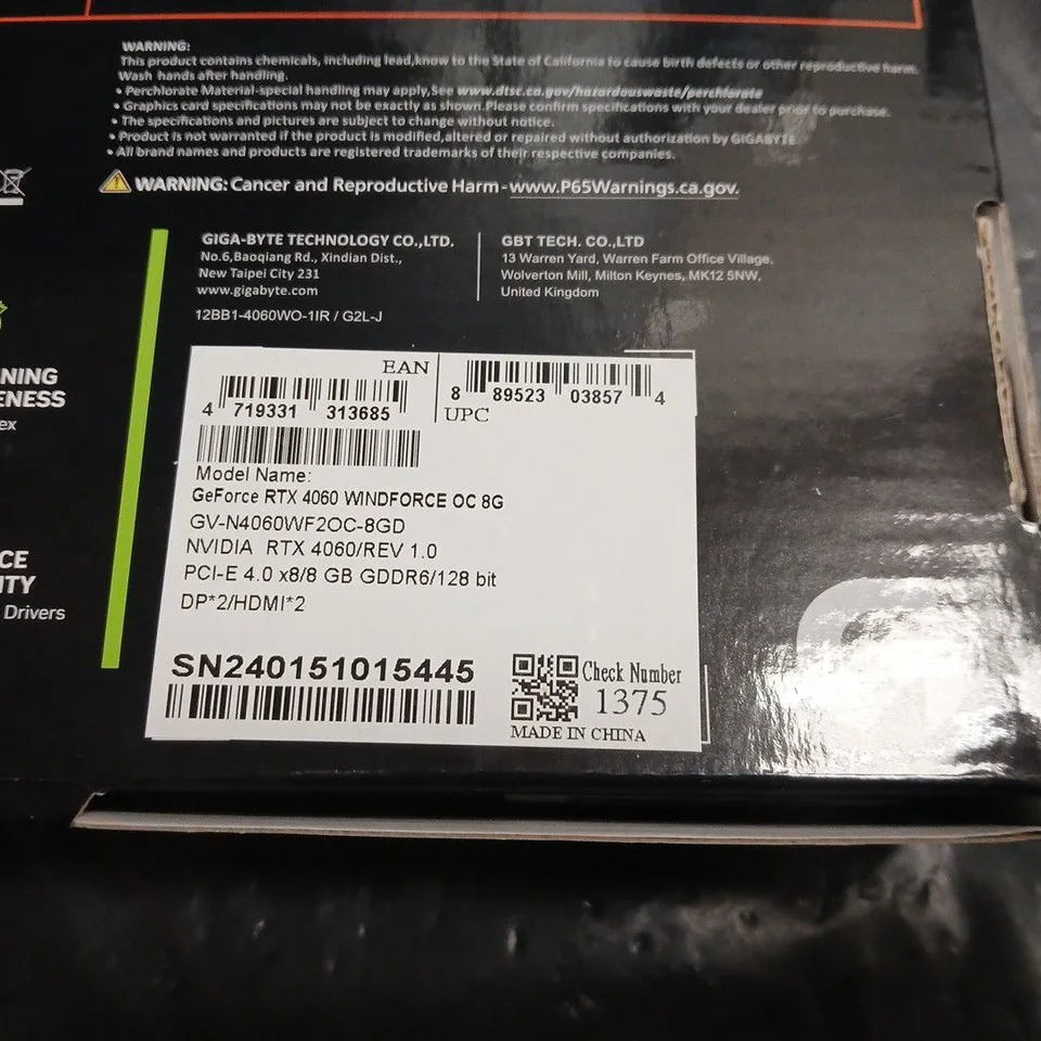 GIGABYTE GEFORCE RTX 4060 WINDFORCE OC 8G GRAPHICS CARD