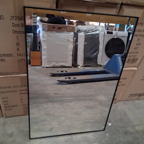 ALL MATT BLACK RECTANGULAR WALL MIRROR 90 X 60CM