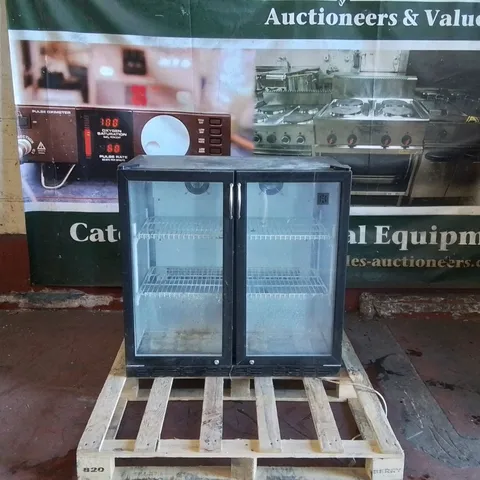 HALCYON HB900B TWIN GLASS DOOR DISPLAYS COMMERCIAL DRINK FRIDGE 
