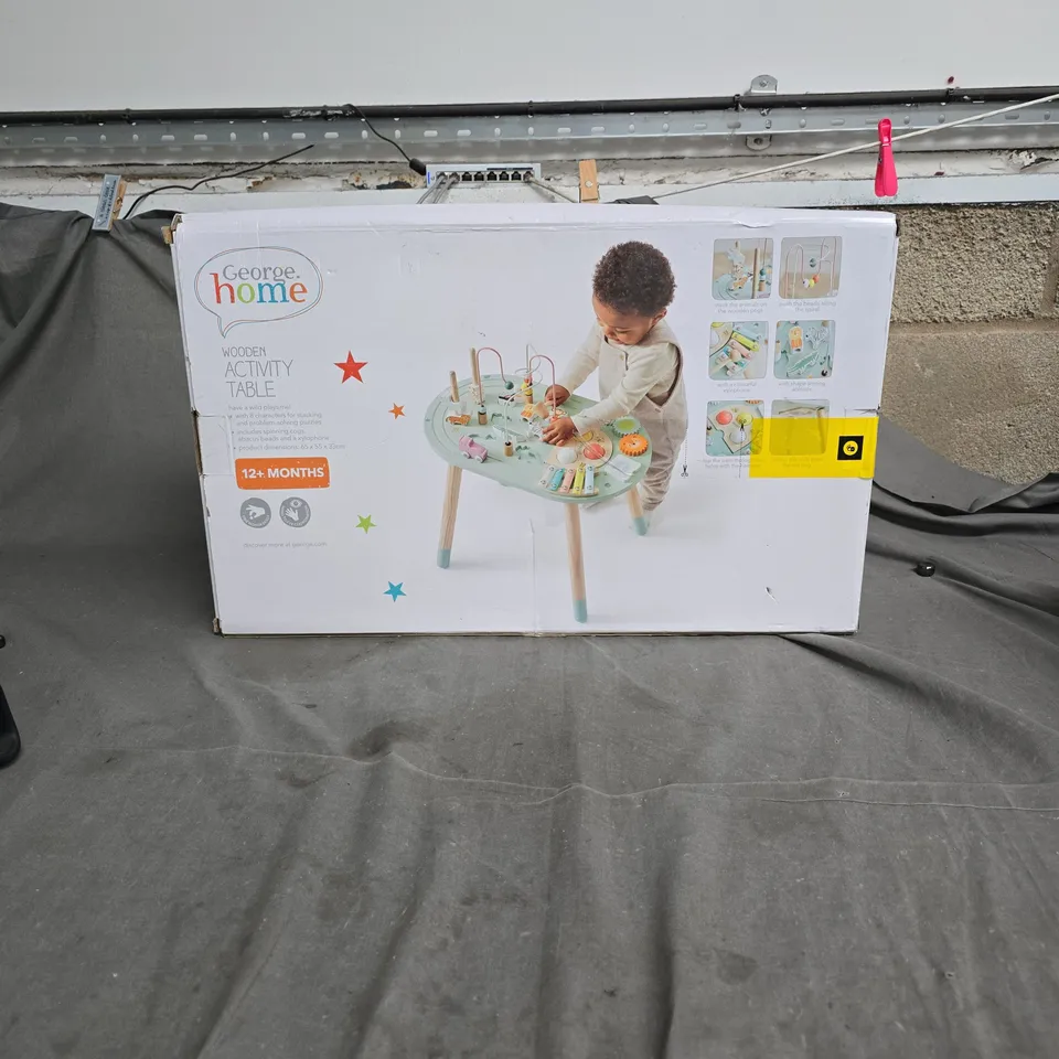 ASDA GEORGE WOODEN ACTIVITY TABLE 12 MONTHS +