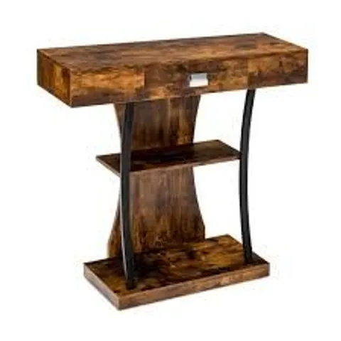 BOXED COSTWAY T-SHAPED CONSOLE TABLE FOR SMALL SPACE - COFFEE