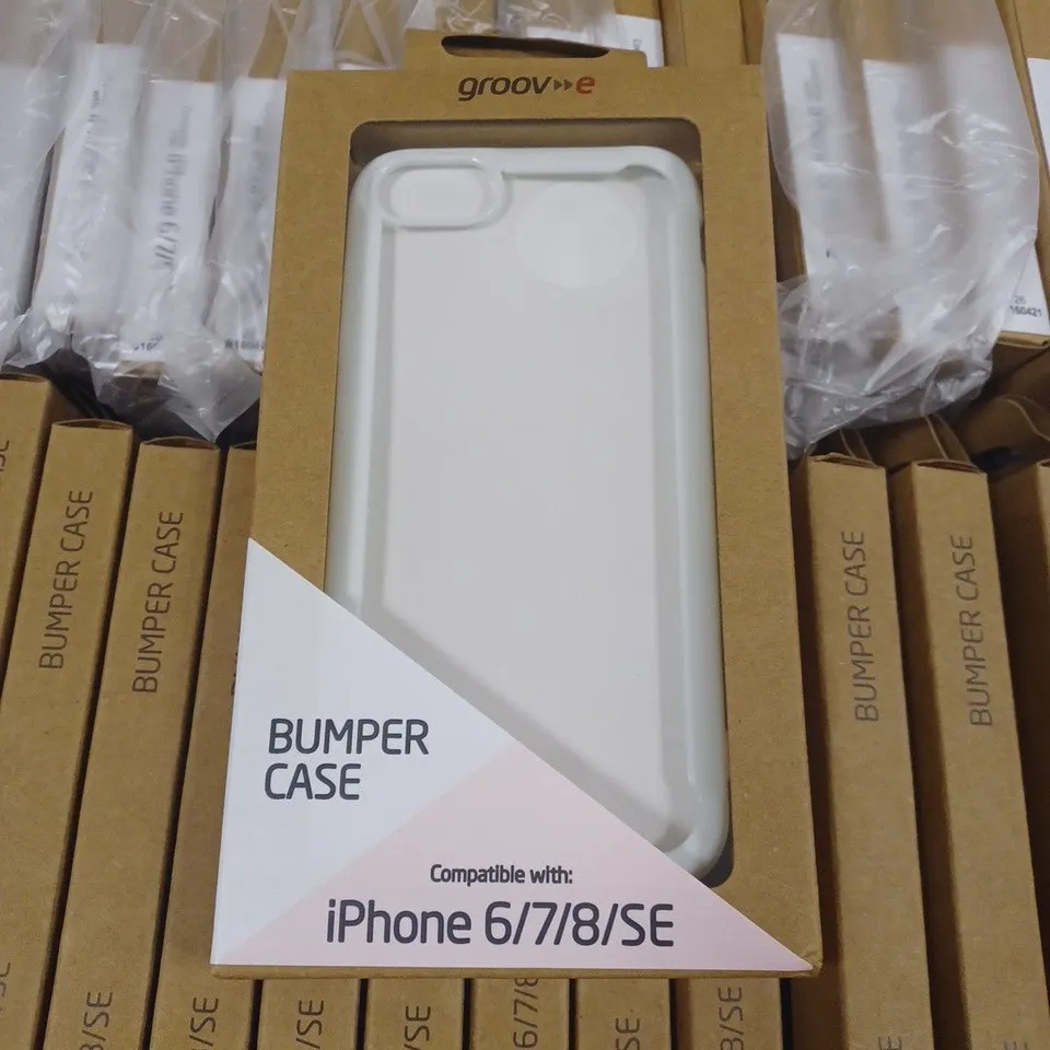 LOT OF APPROXIMATELY 80 GROOVE BUMPER CASES FOR IPHONE 6/7/8/SE