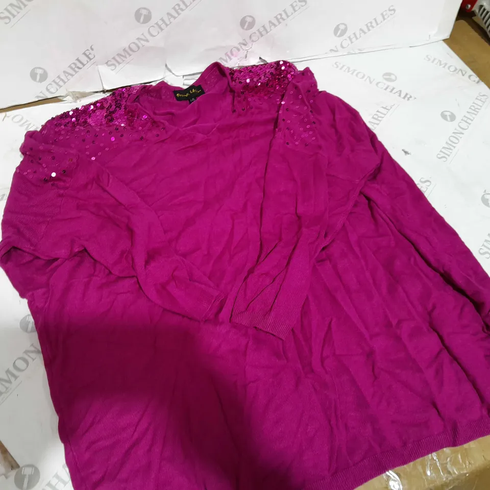 FU SEQUIN JUMPER BERRY SIZE XL