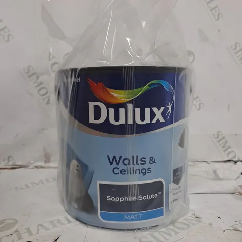 DULUX WALLS & CEILINGS SAPPHIRE SALUTE MATT EMULSION PAINT, 2.5L - COLLECTION ONLY