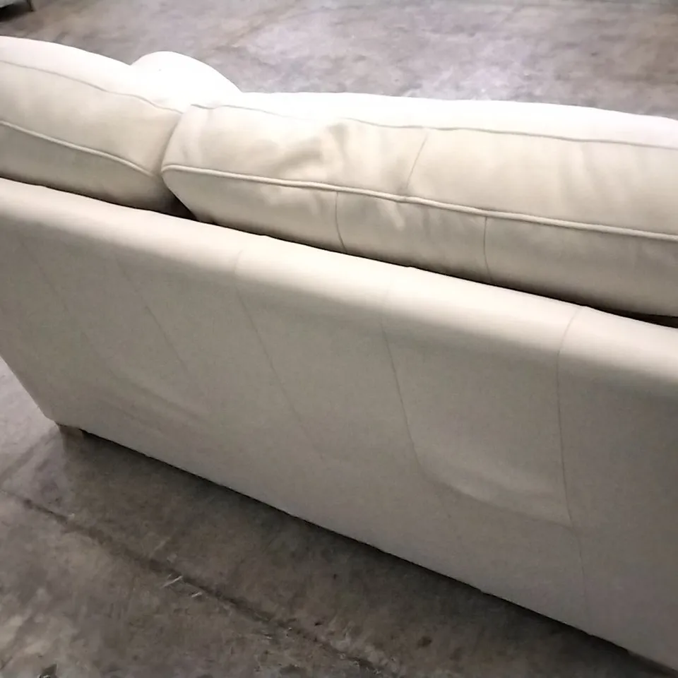 QUALITY BRITISH DESIGNED & MANUFACTURED G PLAN WASHINGTON 2 SEATER SOFA CAPRI CHALK LEATHER