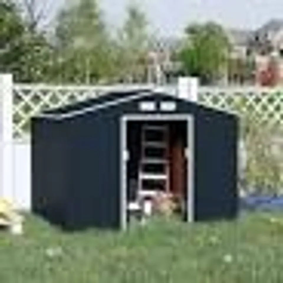 BOXED 9'1" W × 6'5" D METAL SHED (3 BOXES)