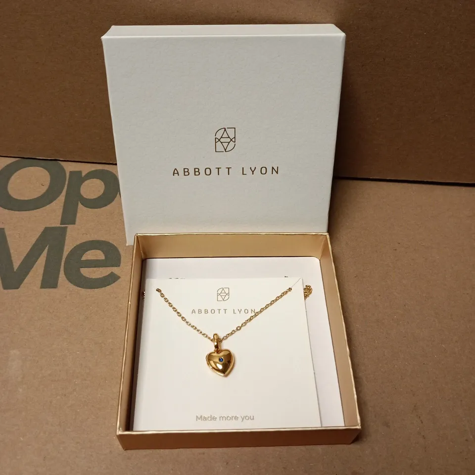 BOXED ABBOTT LYON GOLD-TONE HEART PENDANT NECKLACE