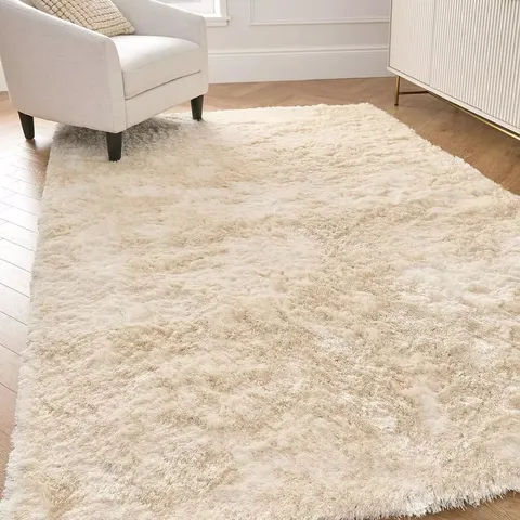 GLAMOUR SHAGGY RUG IN CHAMPAGNE (160x230cm) - COLLECTION ONLY