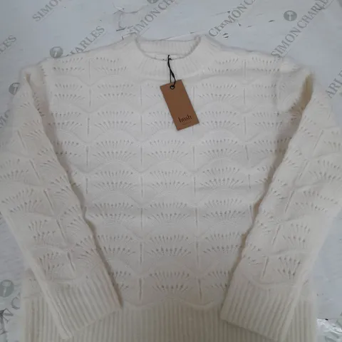 HUSH AVA TEXTURED STITCH CREW JUMPER - XXS
