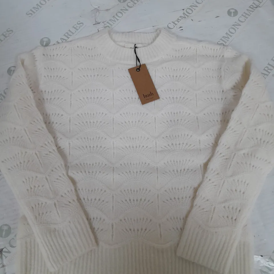 HUSH AVA TEXTURED STITCH CREW JUMPER - XXS