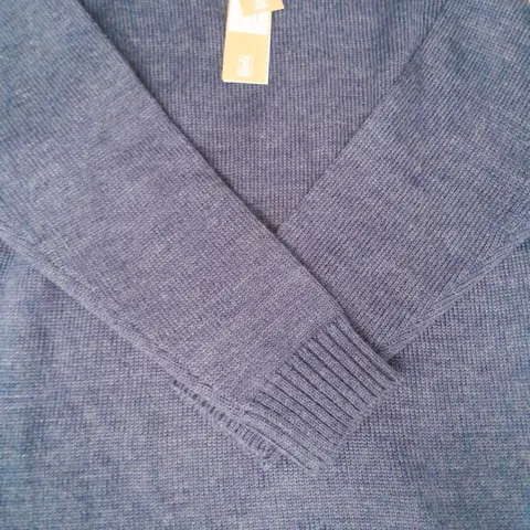 WOOLOVERS GUERNSEY JUMPER IN NAVY SIZE MEDIUM