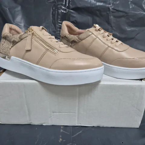 RUTH LANGSFORD LUXE TRAINERS IN TAUPE SIZE 6