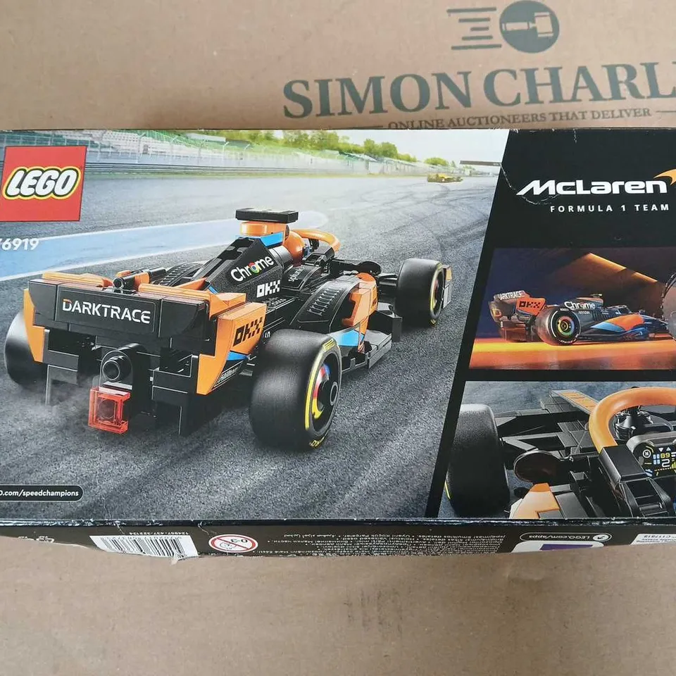 BOXED LEGO SPEED CHAMPION 2023 MCLAREN F1 RACE CAR - 76919