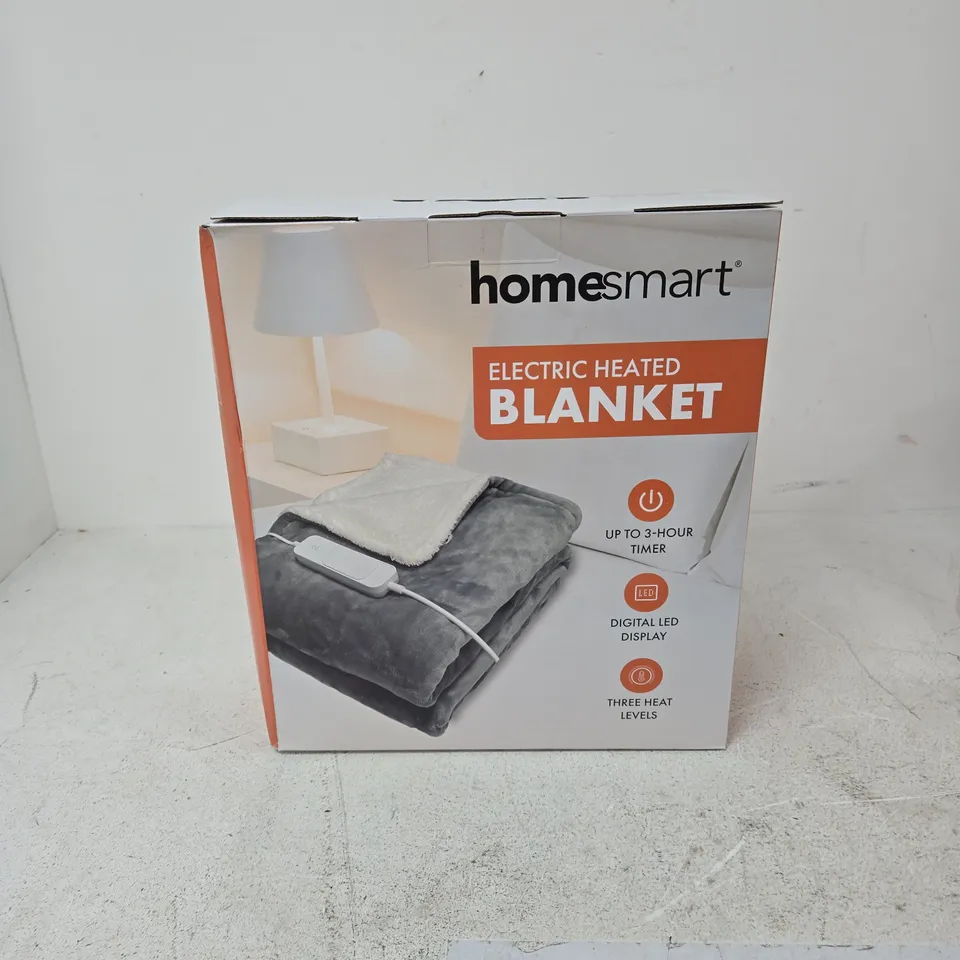 HOMESMART ELECTRIC HEATED BLANKET – LED DISPLAY, 3‑HOUR TIMER
