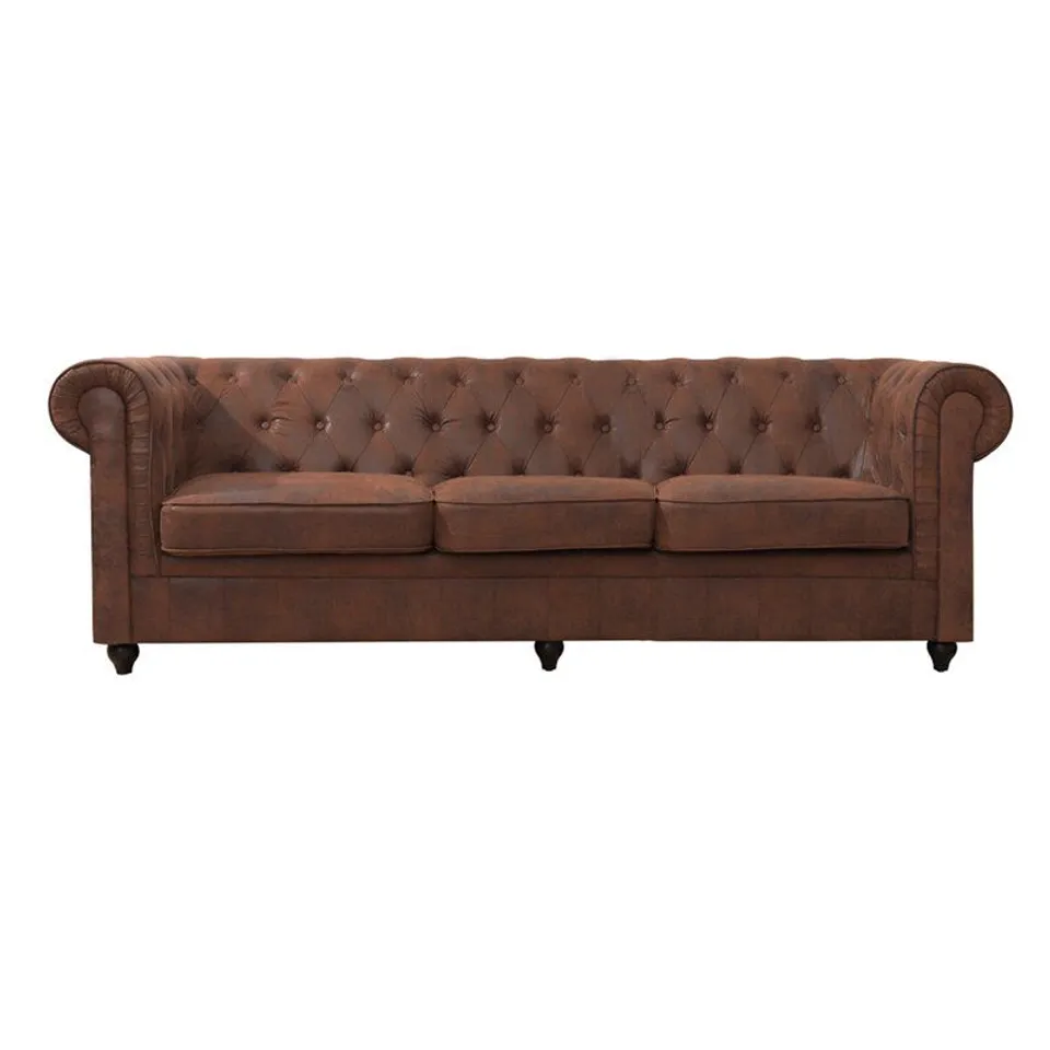 BOXED TYRINGHAM 3 SEATER CHESTERFIELD STYLE SOFA