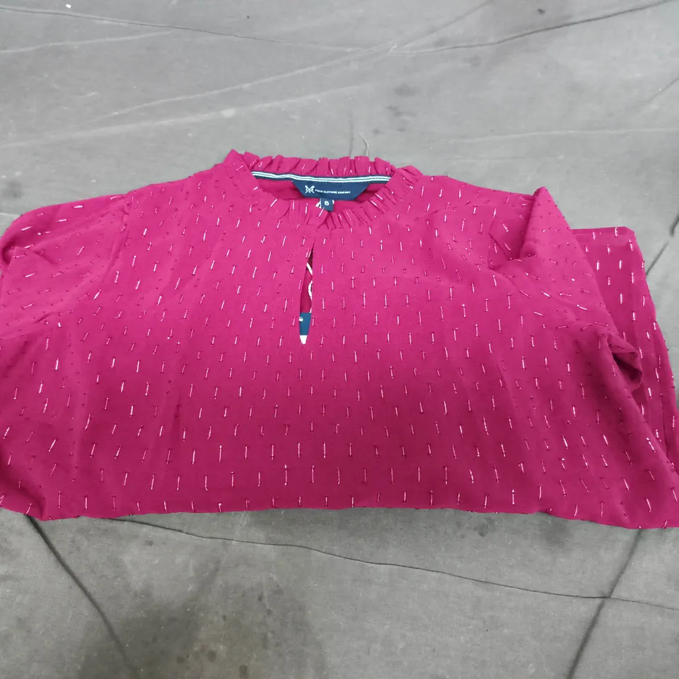 CREW CLOTHING COMPANY WOMEN’S PINK BLOUSE WITH FRILL NECK – UK 6