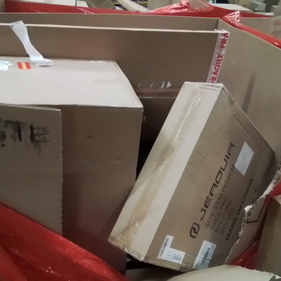 PALLET OF ASSORTED HOUSEHOLD GOODS AND PRODUCTS TO INCLUDE;CAT LITTER TRAY,RETRACTABLE SAFETY GATE,MINI EXERCISE BIKE