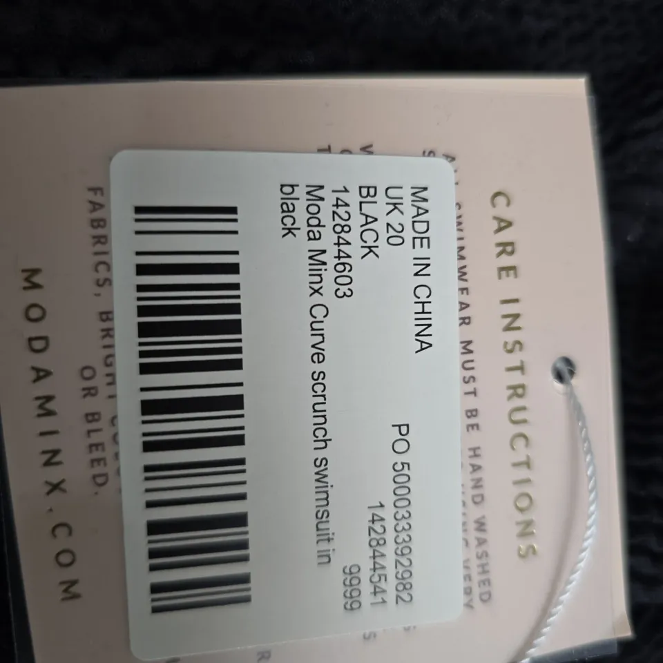 MODA MINX CURVE SWIMSUIT – BLACK, UK20