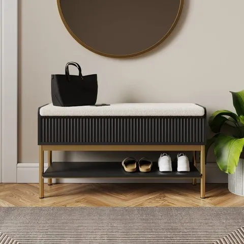 BOXED GEORGI STORAGE BENCH - BLACK (1 BOX)