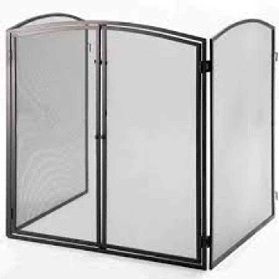 BOXED MARIBE 3 PANEL STEEL FIREPLACE SCREEN
