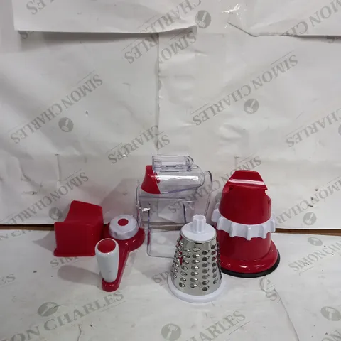 COOK'S ESSENTIALS GRATER & SLICER - RED
