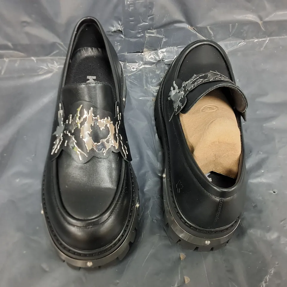 BOXED BRAND NEW KOI MY METAL MENS LOAFERS IN BLACK - UK 12