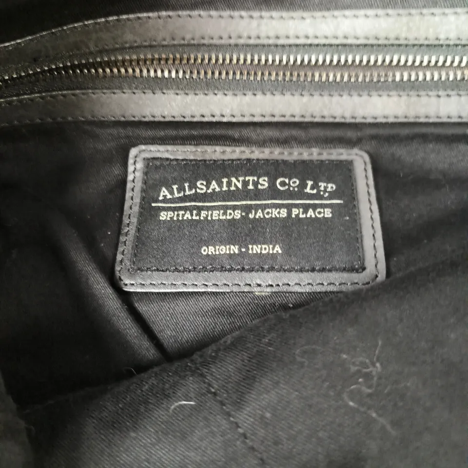 ALLSAINTS TOTE BAG – BLACK LEATHER WITH FUR PANEL (ORIGIN INDIA)