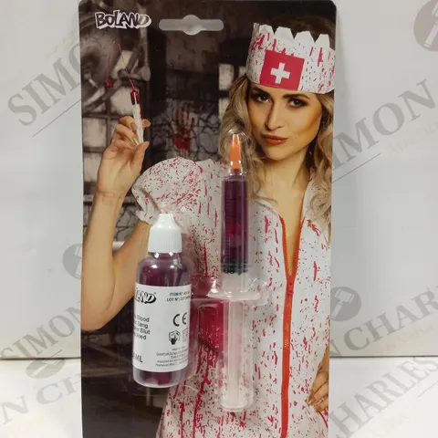 APPROXIMATELY 12 BOLAND FAKE BLOOD WITH SYRINGE