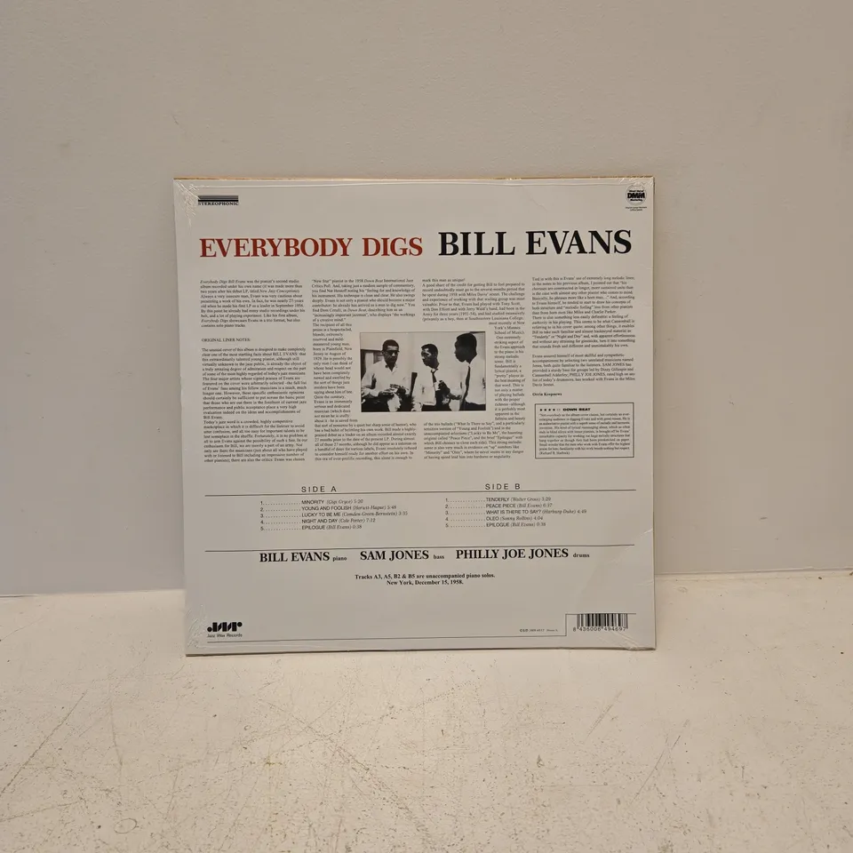 EVERYBODY DIGS BILL EVANS VINYL JAZZ CLASSICS PURE VIRGIN VINYL 180 GRAM ONE PRESSING LIMITED EDITION SEALED